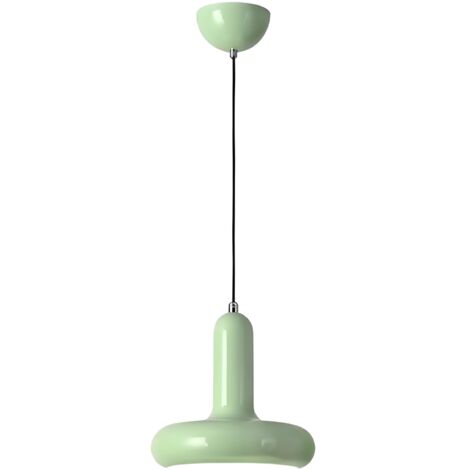 Suspension Luminaire Moderne Coloré avec Douille E27 et Câble Réglable 150cm, Plafonnier Métal Peint pour Cuisine, Chambre, Salle à Manger, Café ou Intérieur Minimaliste (Vert menthe)