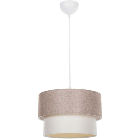 Suspension luminaire Plafonnier Ε27 beige D30x72cm