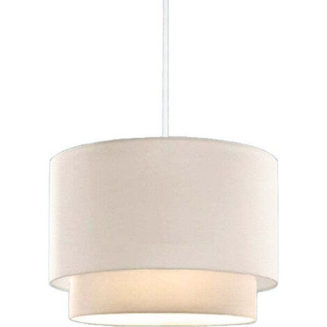 Suspension luminaire plafonnier abat jour blanc crème 30x20 cm