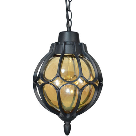 Suspension Luminaire Rétro 225385 mm Lustre Plafonnier Vintage Noir Lampe Cage Éclairage de Plafond Abat-jour en Métal pour Restaurant Salon Chambre Cuisine Bar Couloir (sans ampoule)