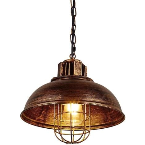 STOEX Rétro Lustre Suspension en Fer Métal Ø33cm Art Lampe industrielle Vintage plafonnier pour café bureau Bar Club, E27 rouille rétro