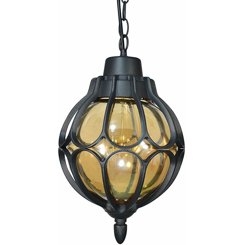 Langray - Suspension Luminaire Rétro 225385 mm Lustre Plafonnier Vintage Noir Lampe Cage Éclairage de Plafond Abat-jour en Métal pour Restaurant