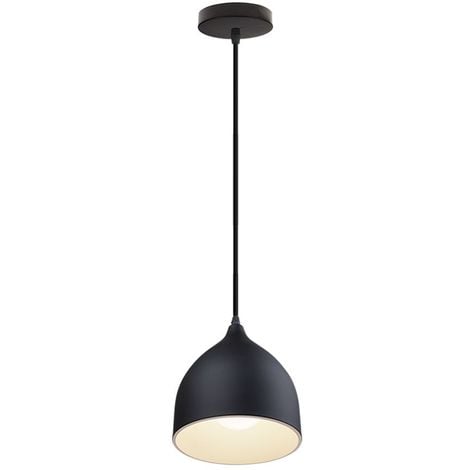 Suspension Luminaire Style Industrielle Métal Lustre E27 Mini Lampe Vintage pour Cuisine Chambre Couloir, Noir