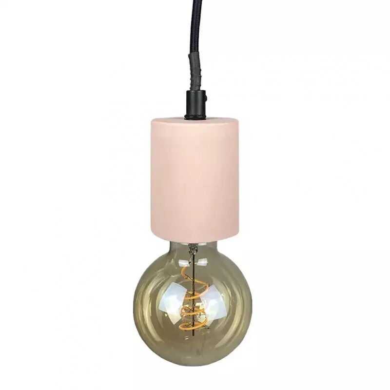 Meubletmoi - Suspension lumineuse ajustable en béton rose pastel - calo 5706
