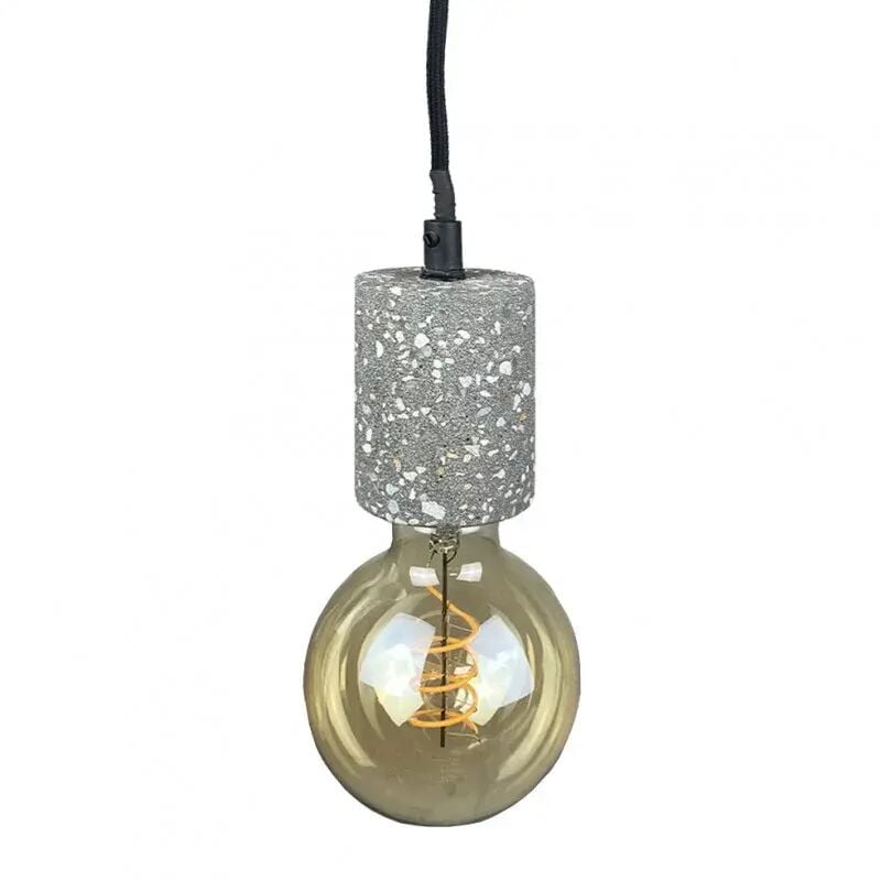 Meubletmoi - Suspension lumineuse ajustable en terrazzo ciment gris - calo 5140