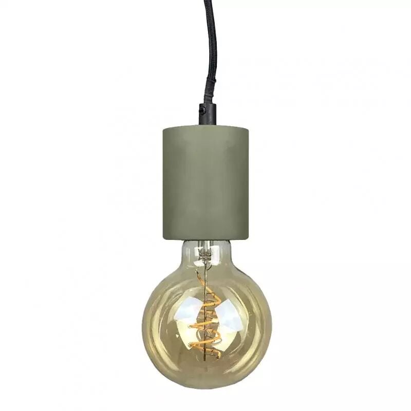 Meubletmoi - Suspension lumineuse ajustable en béton vert cèdre - calo 5284