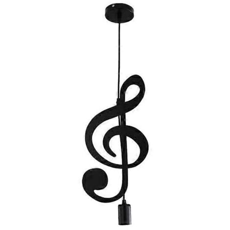Suspension lumineuse, lustre en fer forgé avec abat-jour en forme de note de musique ---