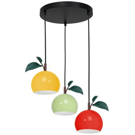 Suspension Luminex Apple multicolore métal 3xE27 Ø42cm