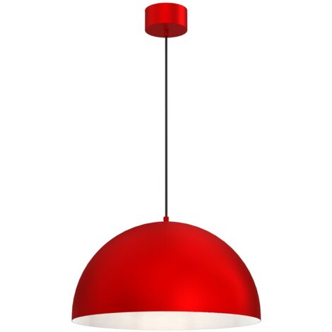 Suspension Luminex Single rouge demi-dôme Ø50 E27 métal
