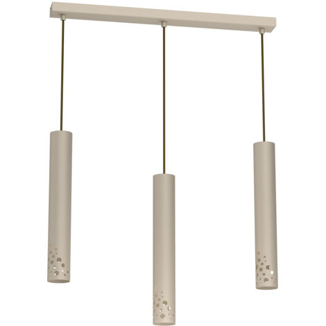 Suspension Luminex Tibia Buble crème 60cm barre 3xGU10