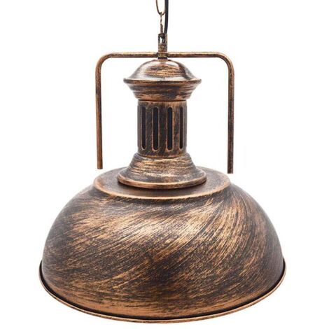 Suspension Lustre Industriel abat-jour Ø33cm Éclairage Antique Métal Rétro Pendentif Plafond Lumière