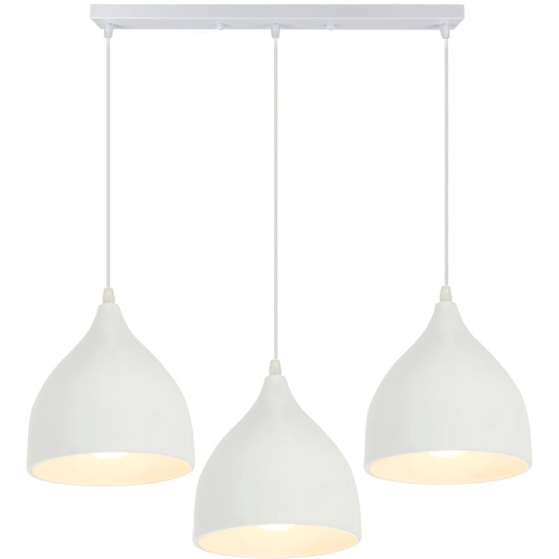 Suspension Luminaire Créative Vintage Lampe à Suspension Rétro Antique 3 Lumières Plafonnier E27 Moderne Pour Café Bar Grange Blanc