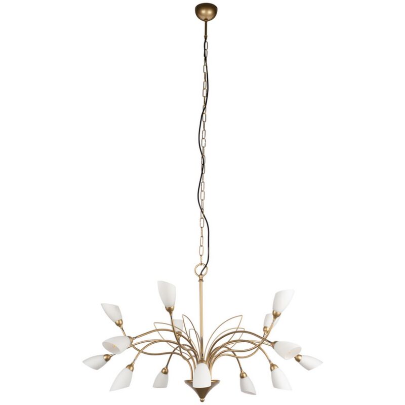 Epikasa - Suspension Lys, Métal, Verre, Or, Blanc, 108x108x145 cm