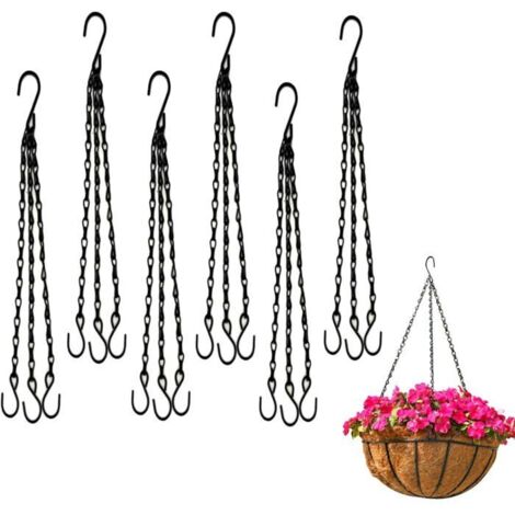Suspension Macramé pour Plantes d'Intérieur de 40 cm, Lot de 6 avec Crochet en S - Idéal pour Accrocher Divers Accessoires