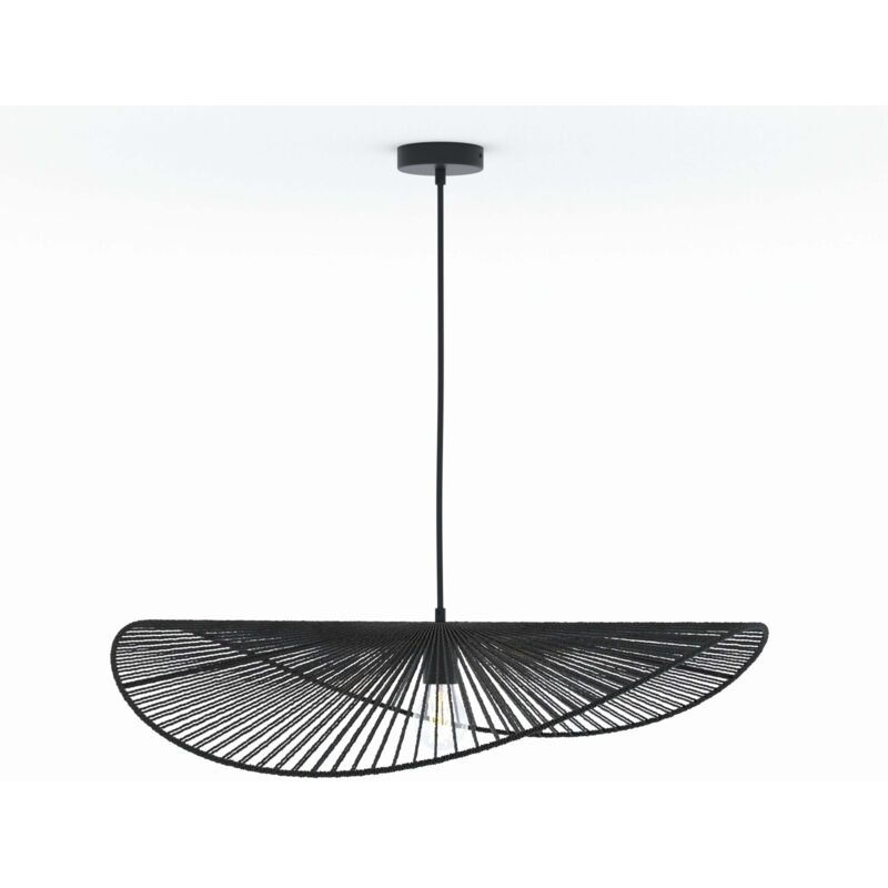 Suspension noire en papier de corde 75 cm - MADA Suspension noire en papier de corde 75 cm - MADA