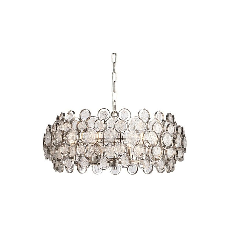Endon Lighting - Marella - Pendant Bright Nickel Plate & Clear Glass 6 Light Dimmable IP20 - E14