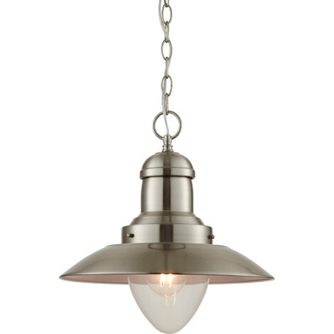 Suspension marine chaine nickel satiné E27 Endon Mendip