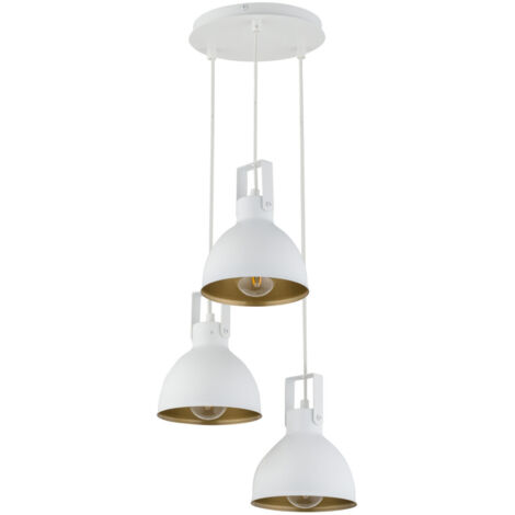Suspension Mars triple E27 blanc/or Sigma Lighting