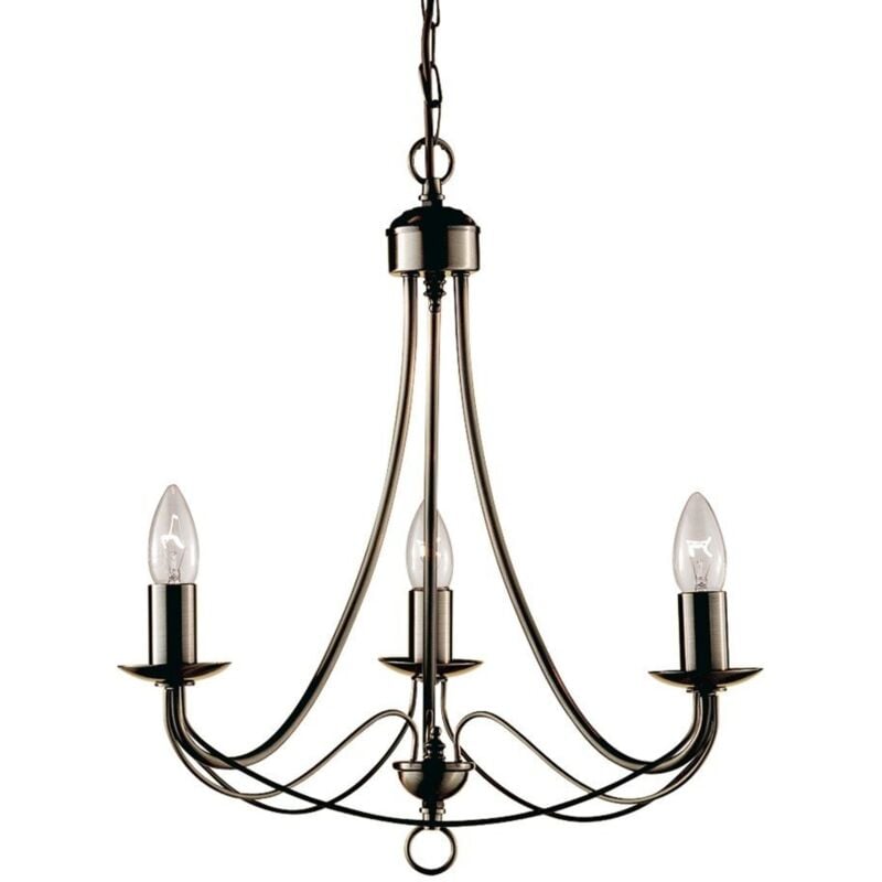 Maypole - Luminaire suspendu à 3 ampoules à bras multiples, laiton antique, E14 - Searchlight