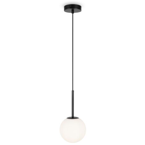 Suspension Maytoni Basic Form globe blanc noir Ø15 E14