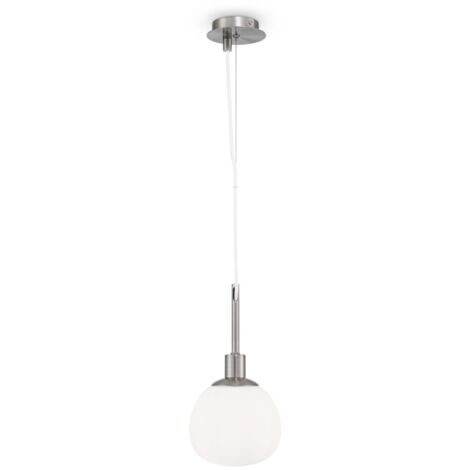 Suspension Maytoni Erich nickel globe verre blanc E14