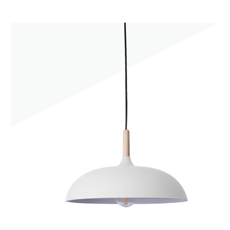 Barcelona Led – Suspension moderne ronde E27 – Abat-jour aluminium gris mat – Câble ajustable 120 cm – Tube en bois clair pour décoration Barcelona Led – Suspension moderne ronde E27 – Abat-jour aluminium gris mat – Câble ajustable 120 cm – Tube en bois clair pour décoration