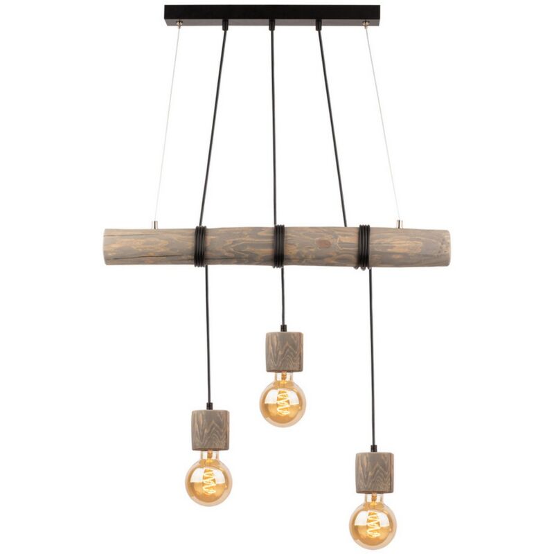 Epikasa - Suspension Meric, Bois, Métal, Marron, Noir, 8x70x140 cm