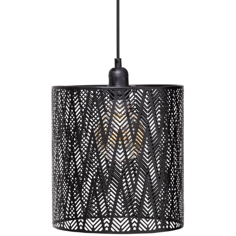 Atmosphera - Suspension luminaire en métal 'Cota' - Noir - d 24,5 cm - Livraison gratuite