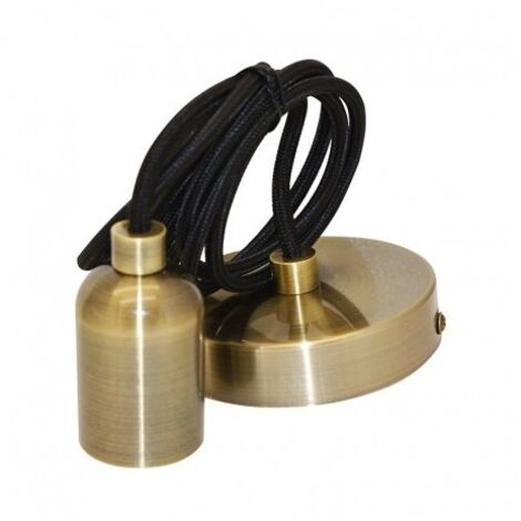 Suspension métal douille E27 Bronze Mat avec câble 2m