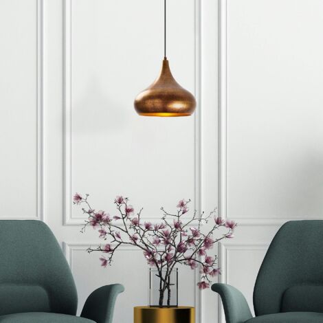 Suspension métal effet cuivre brossé – forme goutte SILE