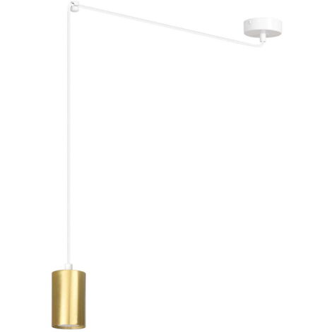 Suspension métal Emibig Traker blanche/or 1 spot GU10 300cm
