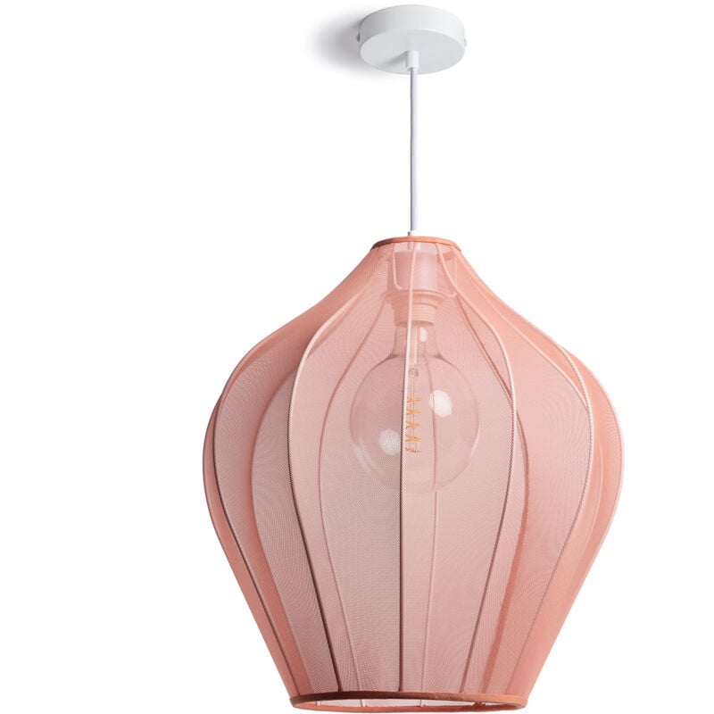 Efectoled - Suspension Métal et Tissu Ø400 mm Yara Rosa Empolvado