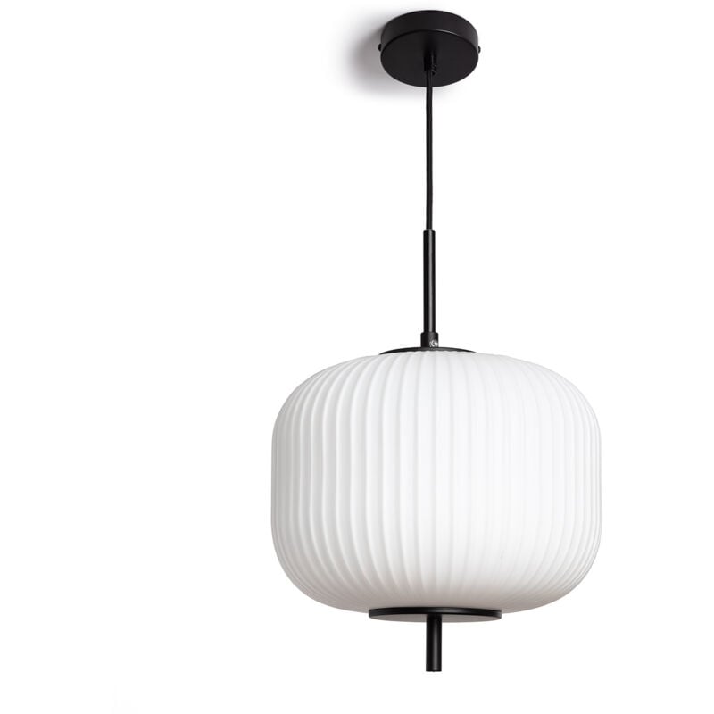 Ledkia - Suspension Métal et Verre Beca Noir