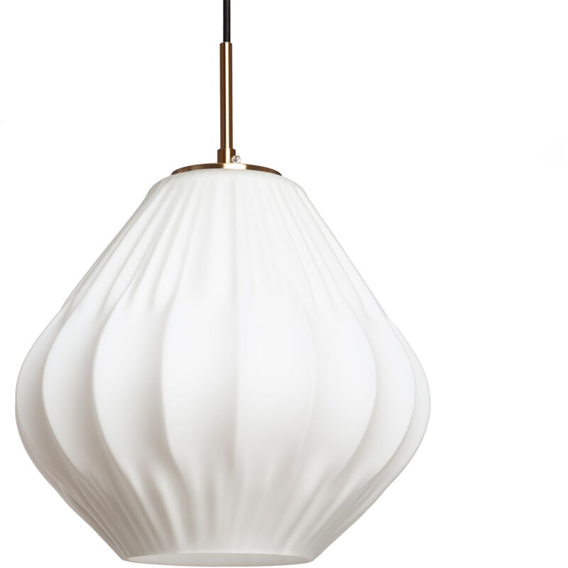 Suspension Métal et Verre Belisa Blanc