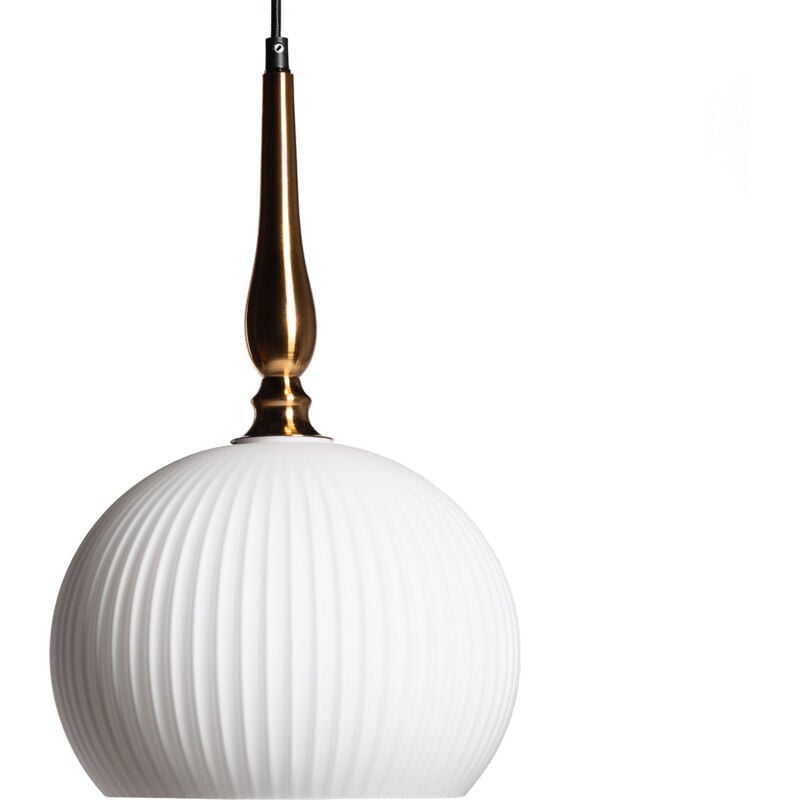 Suspension Métal et Verre Belma Blanc