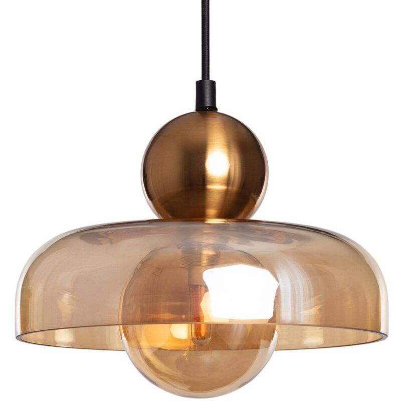 Ledkia - Suspension Métal et Verre Cailin Ambre Ledkia - Suspension Métal et Verre Cailin Ambre