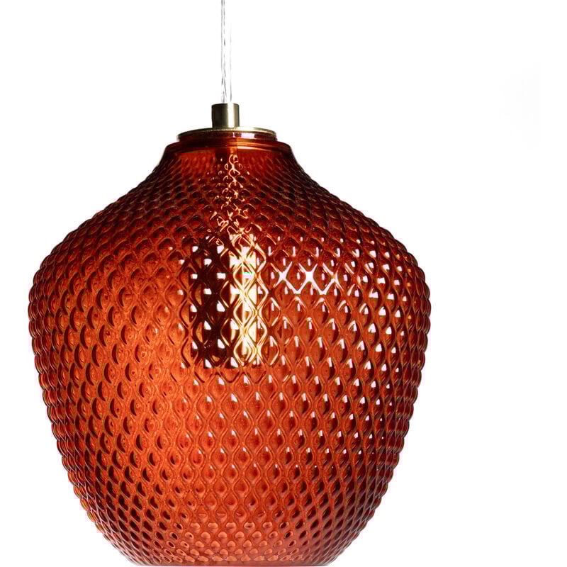 Ledkia - Suspension Métal et Verre Oradea Rouge