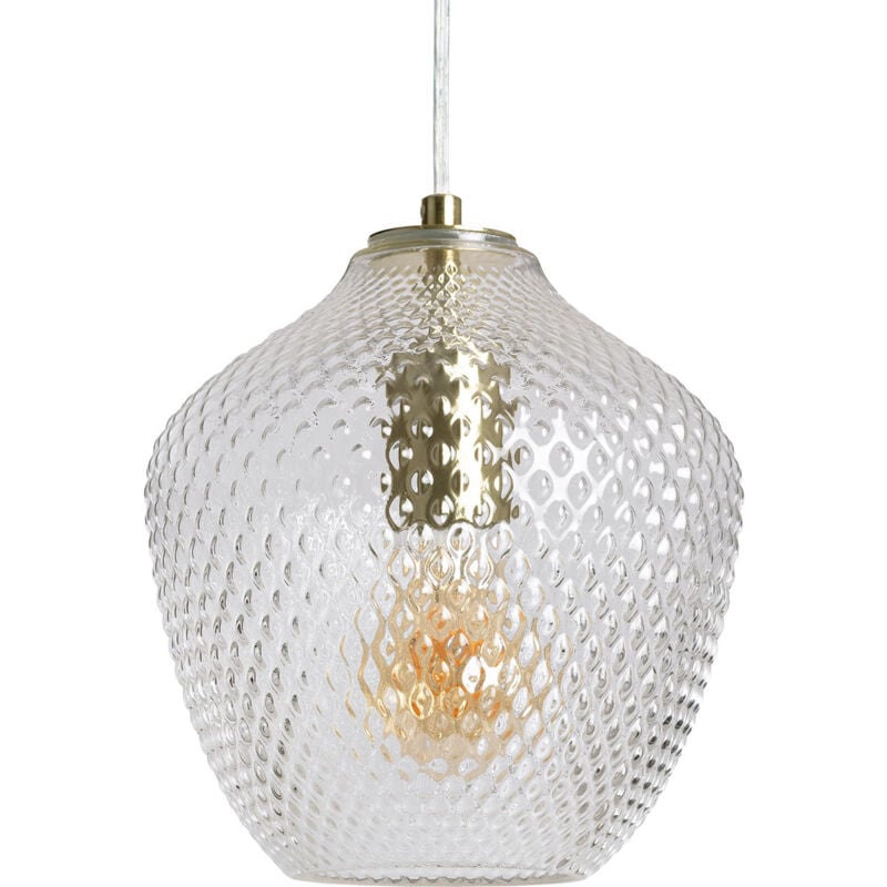 Suspension Métal et Verre Stiklu Doré