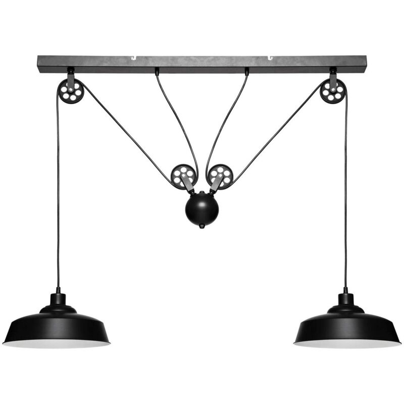 Atmosphera - Suspension Ezio métal noir L120cm créateur d'intérieur