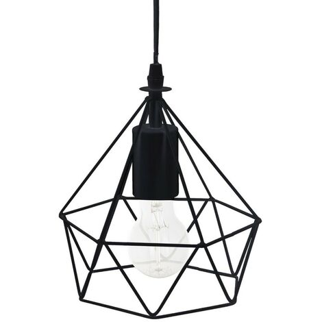 Suspension métal filaire D19 H22 noir