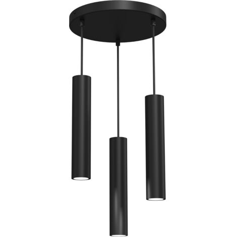 Suspension métal Luminex Raito noire Ø30 3xGU10 8W