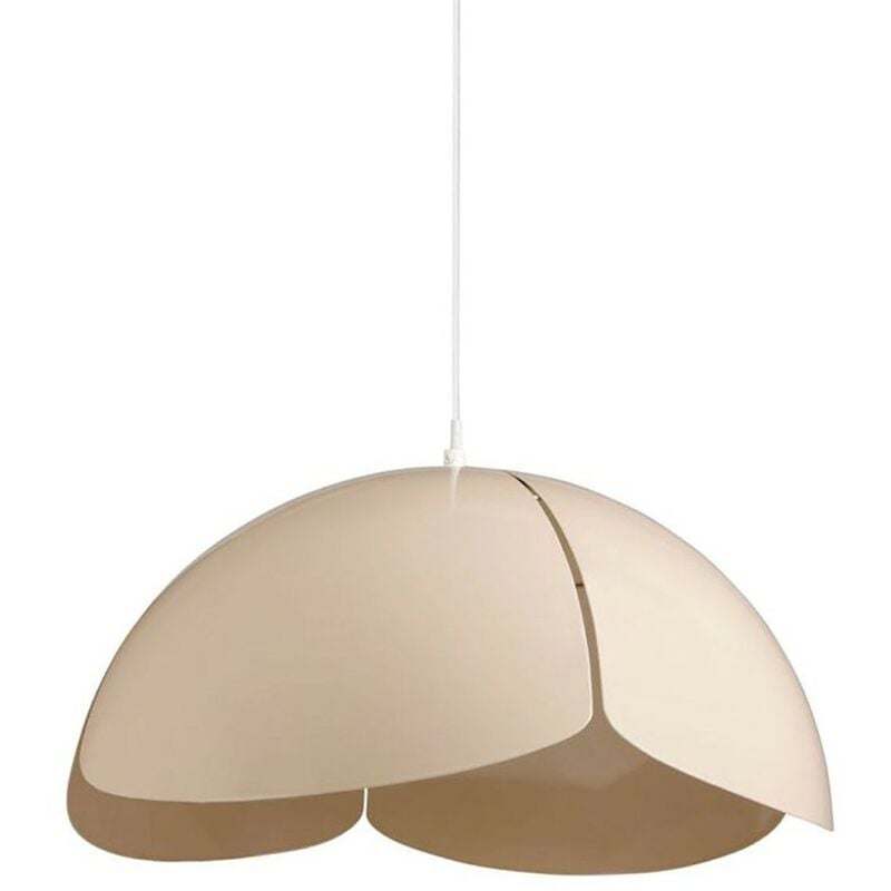 Suspension métal Lys beige blanche