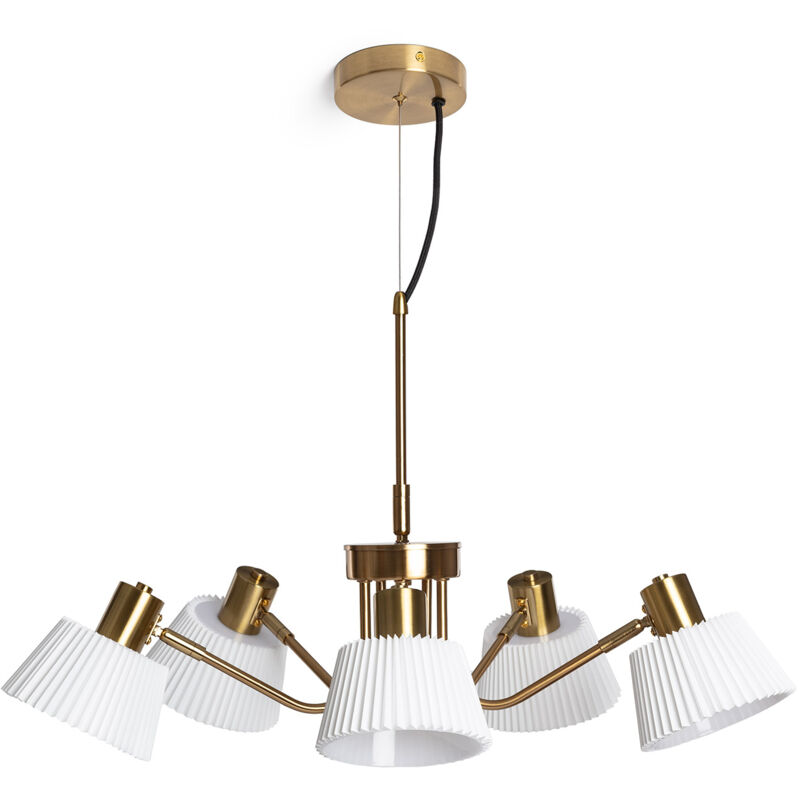 Ledkia - Suspension Métal Magda 5 Spots Blanc