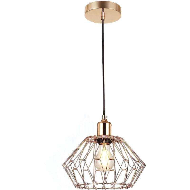 Suspension Luminaire Multiformes Or Doré E27 Diamètre 235mm avec Câble 1,1m réglable - Suspension d'éclairage intérieur