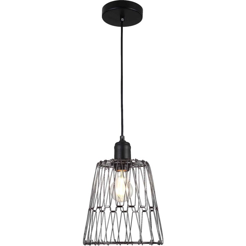 Leclubled - Suspension Luminaire Multiformes Noire E27 Diamètre 235mm avec Câble 1,1m réglable - Suspension d'éclairage intérieur
