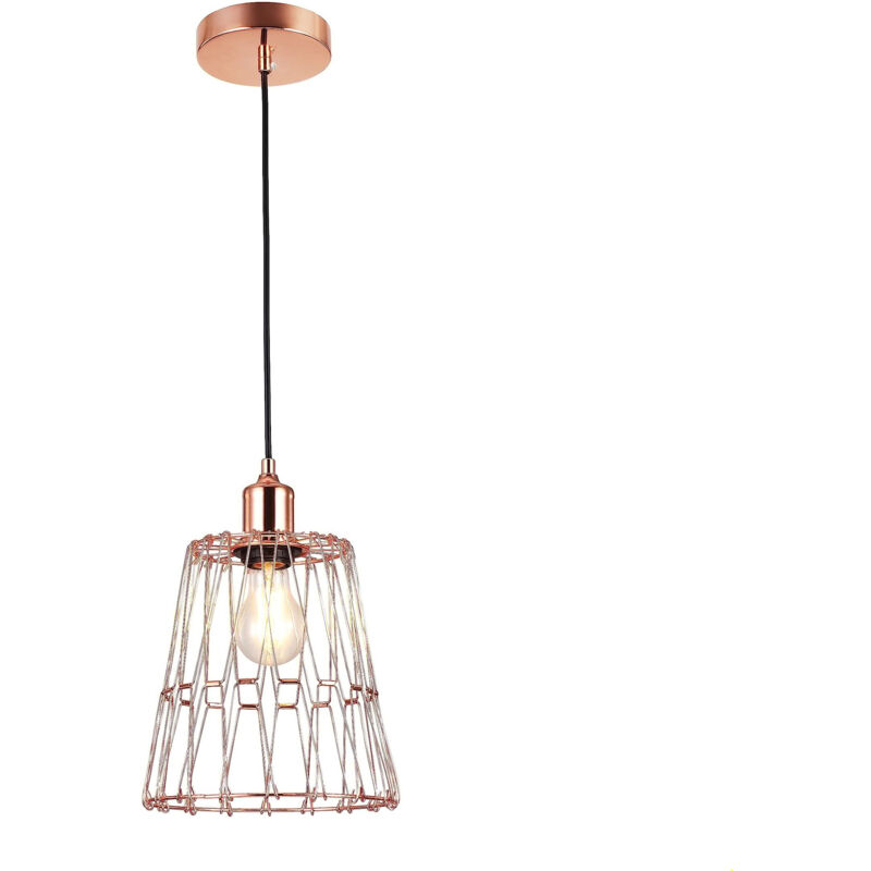 Leclubled - Suspension Luminaire Multiformes Rose E27 Diamètre 235mm avec Câble 1,1m réglable - Suspension d'éclairage intérieur