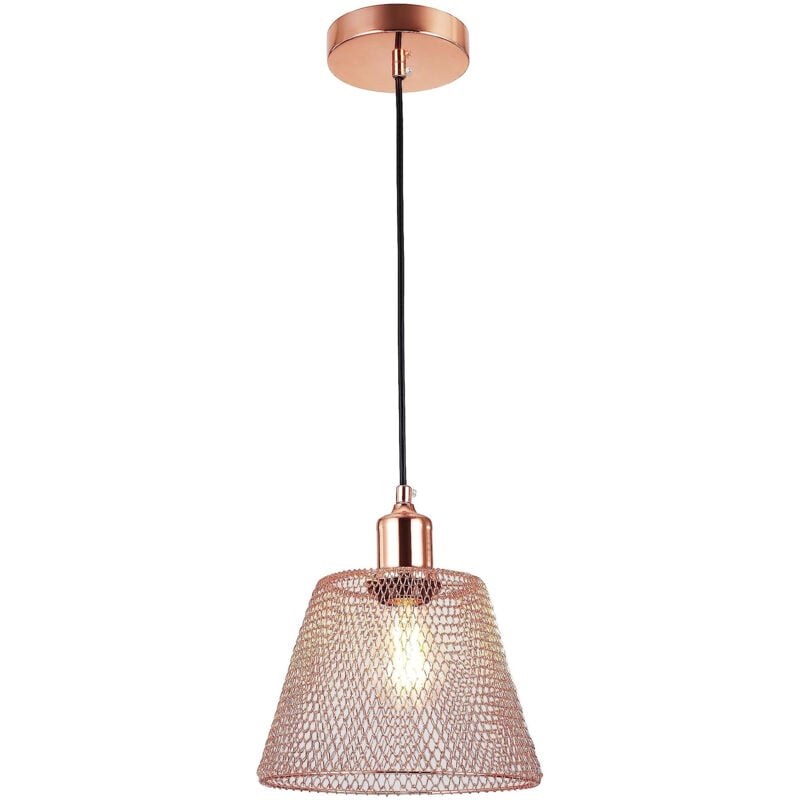 Suspension luminaire Rose dorée Diamètre 210mm douille E27 avec Câble 1,1m Suspensions d'éclairage intérieur idéale lustre