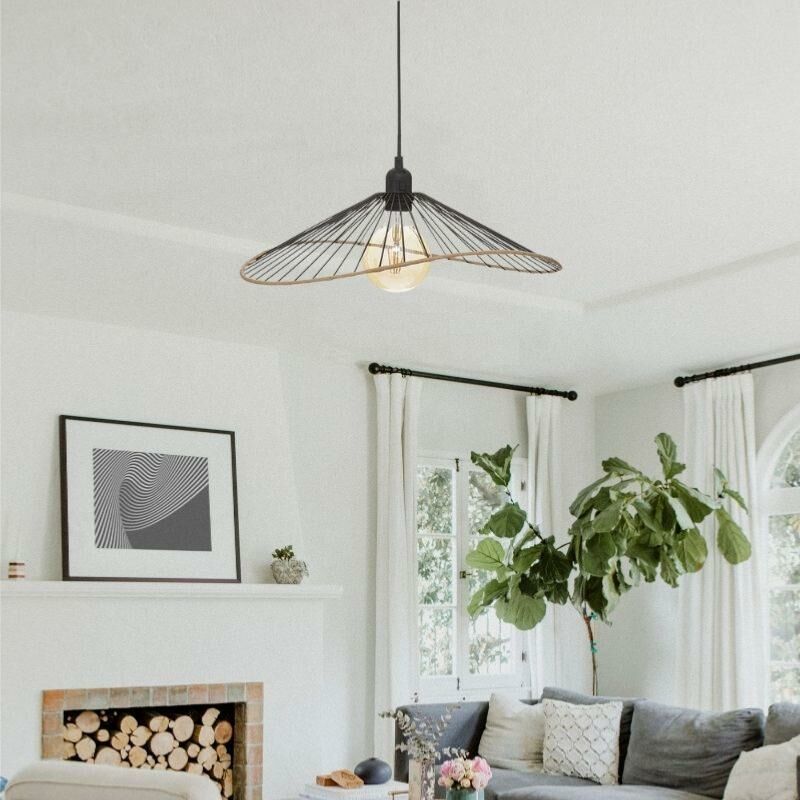 JJA - Suspension Métal Noir 45cm pour ampoule E27 - silamp