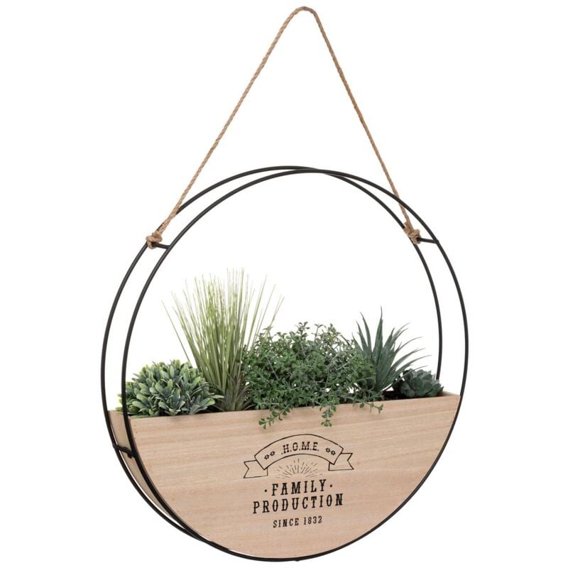 Atmosphera - Plante artificielle suspendue Krista en bois et métal D44cm créateur d'intérieur