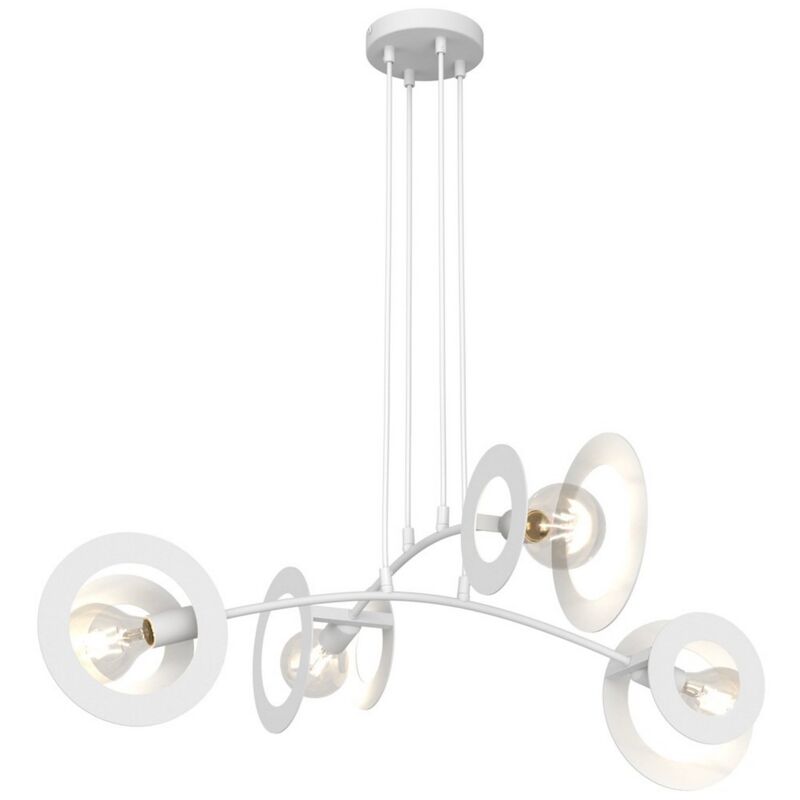 Suspension Euphorie, Métal, Plastique, Blanc, 89x89x120 cm